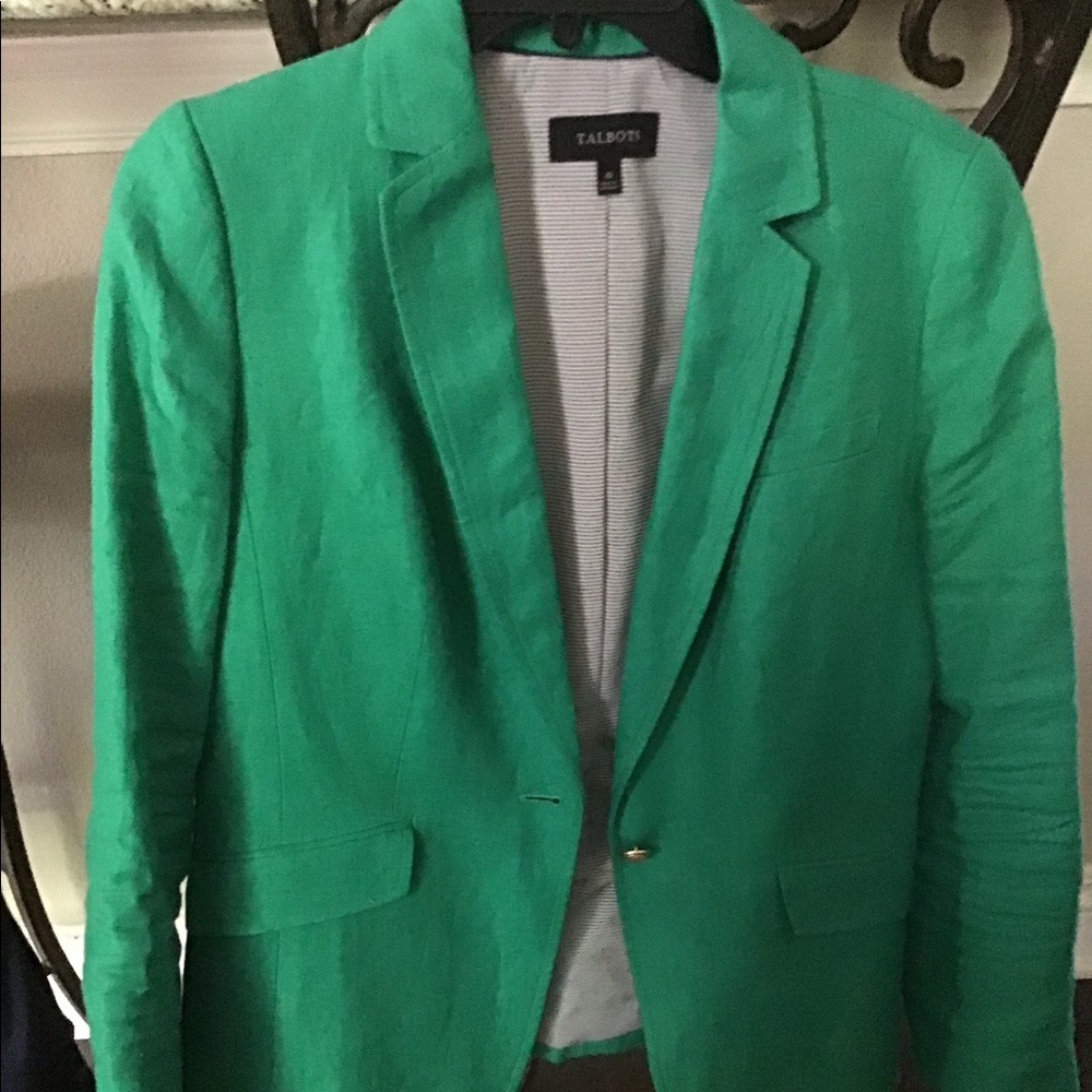 Talbots Kelly Green Linen Jacket